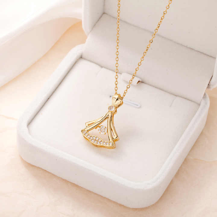 Diamond Shaped Gold Plated Necklace