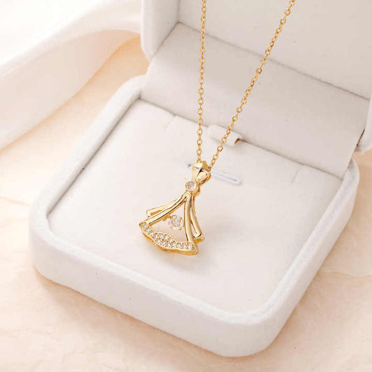 Diamond Shaped Gold Plated Necklace