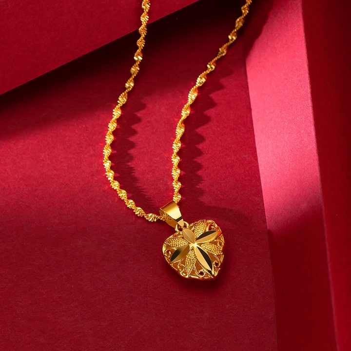 Gold Heart Necklace for Women