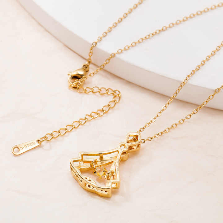 Diamond Shaped Gold Plated Necklace